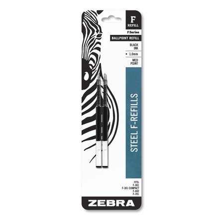 ZEBRA PEN Refill for F Pen, Medium, Black, PK2 85412